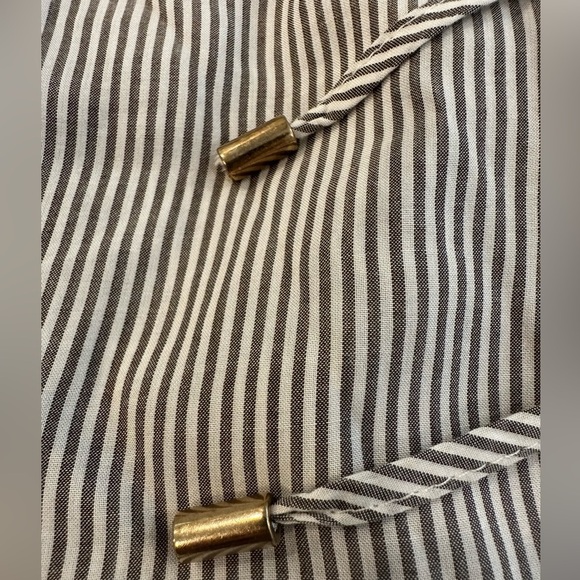 Gibson Latimer Striped Blouse Oversized Large Tie back Layered Sleeves - Picture 5 of 11